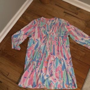 Lily Pulitzer dress, size Xl, gold button detail in front